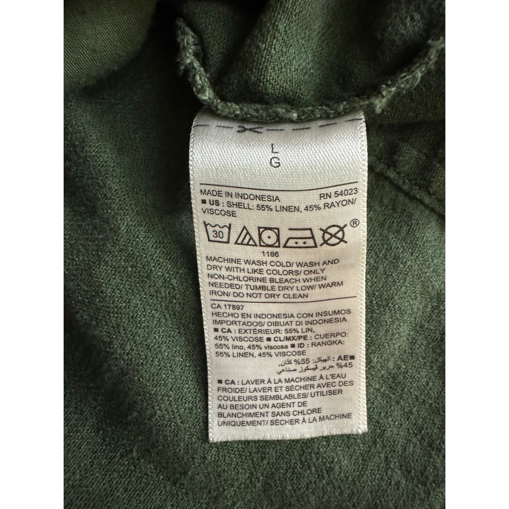 Old Navy Womens Utility Field Jacket L Green Linen Blend Layering Lightweight - Picture 7 of 8